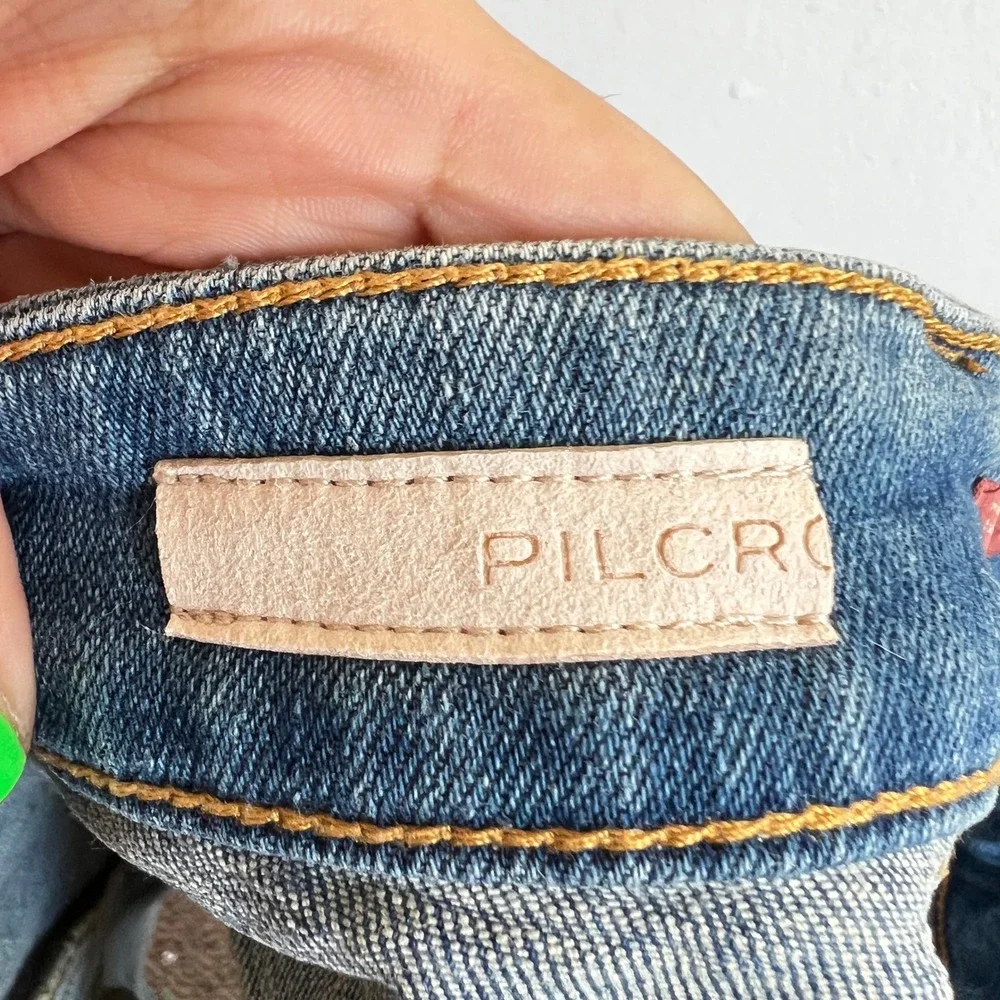 Anthropologie Pilcro Denim Shorts Womens Size 30 Embroidered Festival‎ Boho - Picture 3 of 8